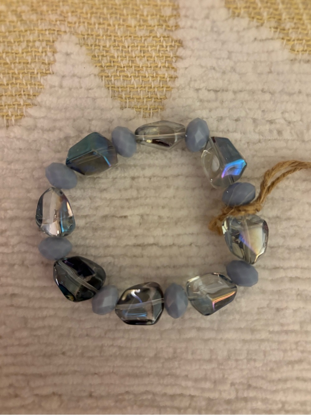 Blue Iridescent Beaded Stretch Bracelet - Women's Jewelry
